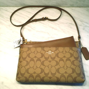 {COACH} Signature East/West Crossbody Pop-Up Pouch